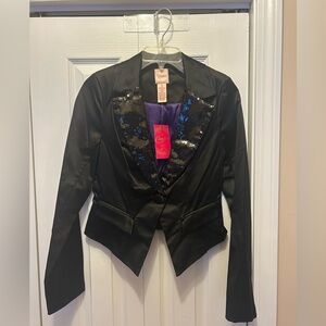 Candie's Black Sequin Blazer Jacket - Size Medium - NWT